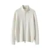Cárdigan Grueso de Cuello Alto 100% Cachemira Pura para Mujer, Tejido de Punto Trenzado, Suéter con Doble Cremallera, Cálido, Casual, Manga Larga