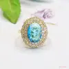 Anillo de Vidrio Colorido Retro Europeo y Americano Ai Yu Banda de Anillo Ajustable Transfronterizo Transmisión en Vivo Venta Caliente Venta al por Mayor S5021511