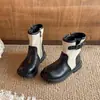 Botas Martin para meninas, nova coleção outono 2026, botas curtas para meninas, botas de couro de cano médio estilo britânico retrô para crianças, modernas e estilosas