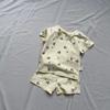 Traje de verano de manga corta estilo coreano para bebés, niños y niñas, nuevo, transpirable, multicolor, versátil, ropa para niños, moda exterior de torre