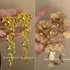 Hija Rica~Aretes de Trigo con Borla Larga Dorada para Mujer, Lujo Accesible Aretes de Gama Alta, Aretes Únicos Exagerados y Atmosféricos