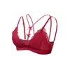 Sujetador de Pecho Sexy de Encaje Francés Puro con Cuello Halter Sin Aros Push-Up para Pecho Pequeño Copa Triángulo Bl6610