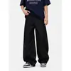 Jeans de Mezclilla Cruda Bordados Plisados Resistentes Estilo Retro Americano Unisex Sueltos Pierna Ancha Estilo Callejero Versátiles Pantalones Largos Modernos