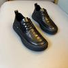 Tênis Casuais Masculinos Novos para Negócios 2025 Bico Redondo Moda Britânica Mais Fácil de Combinar Respiráveis Solado Macio Sapatos de Couro Formais Super Macios