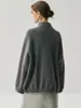 ¡Otoño e Invierno 25 Años! Chaqueta de Cachemir Artístico Estilo Coreano Otoño e Invierno para Mujer Chaqueta Cardigan de Cachemir de Color Sólido con Cuello Alto y Cremallera