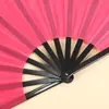 Estilo Chino Retro 13 pulgadas Plástico Tai Chi Kung Fu Abanico Danza de Rendimiento Accesorio Plegable Artes Marciales Doble Cara