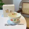 Tigela de cerâmica de desenho animado bonito Talheres domésticos Tigela alta infantil Salada Tigela de iogurte de café da manhã Tigela de arroz de casal de 5 polegadas