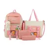 Set de Cuatro Piezas de Mochilas Escolares para Estudiantes, Mochilas Femeninas para el Campus, Gran Capacidad, Juveniles, Mochilas Frescas y Dulces, Transpirables y Cómodas