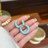 Pendientes de Aro para Mujer de Color Aceite Brillante, Estilo Retro Europeo y Americano, Sencillos, de Moda, Combinan con Todo, Hebilla para Oreja, Lujo Ligero, de Alta Gama, Elegantes