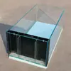 Tanque de Flujo Lateral Extremadamente Estrecho de Vidrio Negro con Rebosadero Superior para Acuario de Vidrio Ultra Transparente con Filtro Inferior para Sala de Estar, Tamaños Grande, Mediano, Pequeño