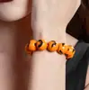 Pulseras de Moda Halloween Transfronterizas Europeas y Americanas con Personalidad, Conjunto de Joyería de Collar de Cuentas de Calabaza Halloween Retro Artístico