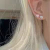 Brincos de zircônia amor brincos de unha de osso de ouvido feminino brincos de unha de ouvido doce legal nicho design simples brincos de rosca para orelha nova moda