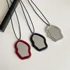 Collar con Colgante de Espejo de Nube Cadena para Suéter para Mujer Nicho Colgante Halter Asimétrico Estéreo Espejo Pequeño Accesorios para Vestir