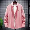 Comércio Exterior 2025 Nova Camisa de Manga Longa Primavera e Outono Camisa Masculina Slim Casual Listrada Roupas Masculinas de Outono