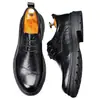Zapatos de cuero de punta ancha transfronterizos, nuevos zapatos de cuero formales de negocios estilo británico para hombre de otoño, zapatos cómodos de oficina para hombre