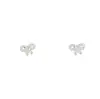 Nuevos Pendientes Sencillos de Plata Lisa con Forma de Estrella y Lazo para Mujer, Pendientes Pequeños y Versátiles para Estudiantes, Pendientes de Moda al por Mayor