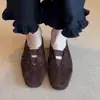 Zapatos Planos de Cuadrado con Pliegues Estilo Retro Chuyuji para Mujer, Nuevos de Verano 2026 Versátiles Zapatos Mary Jane Bajos