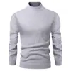 Suéter de cuello alto reversible para otoño e invierno, suéter de cuello alto tipo pullover de color liso, tejido de punto tipo pullover simple y elegante de moda estilo japonés