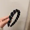 Acessório de cabelo de rede plissada com corrente de strass, novo da moda da primavera de 2022, elegante, doce, grampo de cabelo para uso externo, faixa de cabeça para lavar o rosto