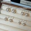 Pendientes de botón de plata pura 999 marca S Aurora Perla Blanca Australiana Grande Tacones Altos Pendientes de Gancho Nuevos Populares 2025 Joyería