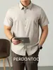 Camisa de Manga Corta Lenzing Modal con Tacto Fresco para Hombre, Verano 2026, Sin Arrugas, Anti-Arrugas, Color Sólido, Camisa de Negocios de Alta Gama Sin Costuras