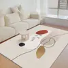 Tapete Simples de Veludo Cristal para Mesa de Centro para Uso Doméstico, Carpete Moderno para Sala de Estar, Sensação de Luxo Leve de Alta Qualidade, Tapete de Quarto ao Lado da Cama com Design Linear