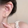Pendientes de perro soplado, sencillos, de plata 925 para mujer, pequeños, elegantes, de estilo frío, dulces, frescos, estilo japonés-coreano, con nicho, pendientes de moda.