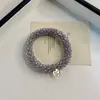 Elástico de cabelo antiderrapante para rabo de cavalo alto para mulheres, faixa de cabelo de cristal de uso duplo para adultos, corda de cabelo elástica e durável