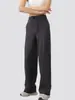 Pantalones de Yoga de Capa de Aire para Mujer, Ropa de Abrigo de Otoño, Pantalones Rectos de Pierna Ancha con Cruce y Cordón, Pantalones Deportivos Casuales de Cintura Alta