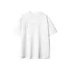 2026 Nova Camiseta Masculina 250g Pesada Lavada com Areia Estampada Tencel Algodão Seda de Gelo Barra Dividida Manga Curta para Homens