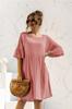 Vestido novo de verão e primavera 2022, comércio exterior transfronteiriço, moda feminina, recomendado para eaby Amazon, manga curta, bolso com retalhos, solto