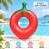 Flotador inflable de PVC con forma de fresa, apto para niños y adultos, flotador con forma de fruta para diversión en la playa y la piscina