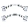 Piercing de Ceja de Garra de Acero Inoxidable con Rosca Interna e Incrustación de Circonita, Joyería para Piercings Corporales, Piercing de Ceja de Acero Inoxidable con Circonita