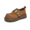 Zapatos de vestir de cuero genuino con suela de espuma estilo británico, nuevos zapatos de mujer de suela gruesa para otoño 2026, mocasines de moda casual para mujer para el trabajo