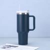 Taza de Coche Transfronteriza de 40 oz Segunda Generación, Taza de Hielo para Coche de Acero Inoxidable 304 de Gran Capacidad, Taza Portátil con Asa y Popote