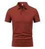 230g 40s Fio Duplo Solona Camisa Polo Manga Curta Lapela Logo Estampado Versátil Roupa de Trabalho Unissex
