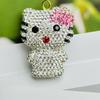 Llavero Colgante de Diamante de Cristal de Gatito Lindo y Juguetón de Dibujos Animados Colgante para Llavero de Bolso de Mujer