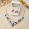 Conjunto de Joias Europeu e Americano Retrô Exagerado Elegante Luxo Jantar Colar Gota d'Água Acessórios de Noiva Brincos de Pérola Mulheres