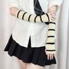 Nuevo Estilo Manga de Lana Tejida Delgada Otoño e Invierno Cálido Estilo Universitario JK Japonés Manga Larga sin Dedos Acumulada para Brazo
