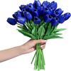 Flores Artificiais para Sala de Estar, Vaso de Flores Artificiais de Alto Padrão, Buquê de Flores de Plástico, Decoração de Cabeceira, Arranjo de Flores, Exibição de Tulipas