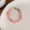 Pulseira de Cerâmica com Contas Cor Macaron Design de Nicho Senso de Moda Feminino Namorada Dobrável Pulseira 2023 Novo