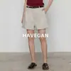 Shorts de Linho Soltos Havegan/Verão para Mulheres 2026 Novo Estilo Chic Preguiçoso Casual
