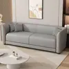 Sofá para apartamentos pequenos, em estoque, couro resistente a arranhões de gato, luxo leve, para salas de estar pequenas, sofá de apartamento, de três lugares para casas de aluguel pequenas