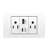 Tomada de interruptor tipo 118 Painel de PC branco de parede Tomada de seis furos tailandesa Tomada de Taiwan com tipo C de 20W
