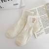 Calcetines para Mujer Calcetines de Media Pantorrilla Otoño Absorbentes del Sudor Deportivos Calcetines de Moda Bordados Primavera y Otoño Sin Costuras Tubo Medio y Corto Calcetería Fina de Algodón