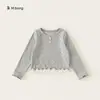 [Coleção de Camisetas de Manga Longa para Meninas] Camisetas Estilosas de Base para Crianças Primavera e Outono Tops de Outono Estilo Coreano para Bebês