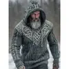 Suéter con Capucha de Punto Europeo y Americano Transfronterizo Otoño e Invierno Estampado Digital 3D Unisex Cuello Redondo Suéter Pulóver