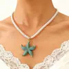 Venta Caliente Transfronteriza Moda Europea y Americana Personalizado Pendientes de Estrella de Mar Traje de Collar Accesorios de Colgante de Estrella de Mar Exagerado para Vacaciones en la Playa