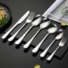 Cuchillo, tenedor y cuchara de mesa de acero inoxidable 304 engrosados para hotel, cuchillo y tenedor para bistec occidental, brillante como un espejo, cuchara y tenedor 1010