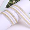 Vendas diretas da fábrica 3,8 cm colorido liso branco e verde metálico dourado e prata cebola teia ecologicamente correta poliéster roupas bagagem teia